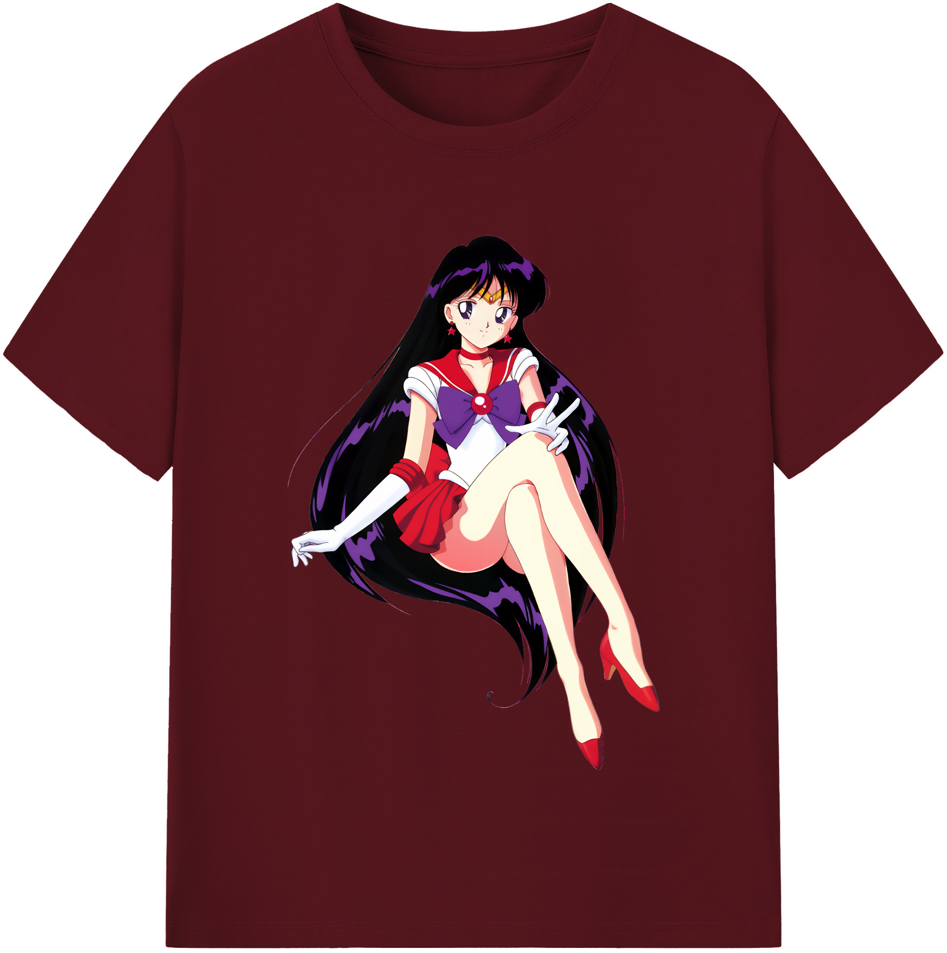 （画像用） 美少女戦士セーラームーン 火野レイ ひの レイ Sailor Moon Hino Rei （セーラーマーズ,Sailor Mars） 綿100％半袖Tシャツ（フロントプリント）